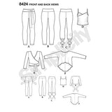 Simplicity US8424A Women's Leggings, Wrap, Tank, Pullover Top Sewing Patterns, Sizes XXS-XXL
