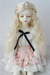 JD119 7-8inch 18-20CM Long Curly Princess Doll Wigs 1/4 MSD Synthetic Mohair BJD Wigs Vinyl Doll Accessories (Blond)