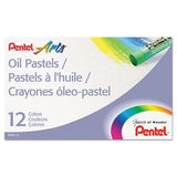 Pentel Oil Pastel Set With Carrying Case,12-Color Set, Assorted, 12/Set, Case of 2 Sets