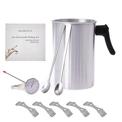 ENCANLIGHT Candle Making Supplies Candle Wax Melting Pot with Thermometer, Candle Pouring Pot Holds up to 4 Pounds Wax - Perfect Candle Making Kit for Candle Making, Soap Making or DIY Crafts
