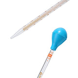 10ML Glass Graduated Droppers Pipettes Dropping Pipettes Fluid and Liquid Pipettors with Big Rubber Caps 4 Pcs