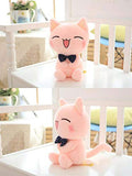 Topyi Soft Cat Plush Toy Pink Stuffed Animals Plush Doll, Sitting Height 11"