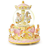 MS. WENNY Carousel Music Box Horse Gift - Merry Go Round Snow Globe for Wife Kids Girls Women Daughter Music Boxes Mechanism Birthday Anniversary Christmas Valentine Gift Play Canon