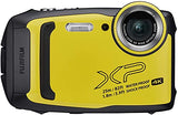 Fujifilm FinePix XP140 Waterproof Digital Camera (Yellow) Accessory Bundle with 32GB SD Card + Small Camera Case + Floating Wrist Strap + Deluxe Cleaning Kit + More