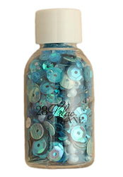 Sequin & Bead Assorted Mixes For Crafts 75 grams - Aqua Dreams - 3 Bottles