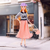 K.T. Fancy 35 PCS Doll Clothes and Accessories 5 Fashion Clothes Sets 5 Fashion Skirts 14 Outfit Accessories10 Shoes and A Dog for 11.5 inch Doll