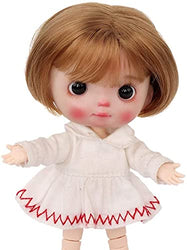 Doll wig 1/8 5-6 inch 13-15 cm small pony braid BJD mini doll wig girl gift Eguskina synthetic mohair doll hair (D)