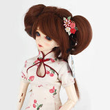 14-15cm Inch BJD SD Doll Wig 1/3 bjd Doll Wig Heat Resistant Fiber Short Brownish Red Curly Doll Hair SD BJD Doll Wig