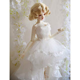 HMANE BJD Dolls Clothes 1/6, Long Tulle Wedding Dress for 1/6 BJD Dolls - (White) No Doll