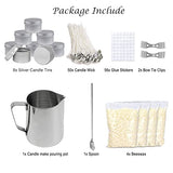 Candle Making Kit Supplies, Bees Wax Candles DIY Gift Kits Include Candle Pouring Pitcher, Beewax Candles, Centering Devices, Tins, Wicks, Wicks Sticker & Stir Rod