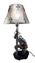 Atlantic Collectibles The Accolade Medieval Kneeling Knight Suit of Armor Side Table Lamp