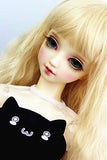 SIMONLIN 1/3 BJD Doll Clothes Cat Ears Knit Lace Dress for SD Dolls Clothes Accessories (Black)