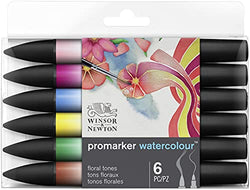 Winsor & Newton Promarker Watercolor Marker, Set of 6, Floral Tones 6 Count