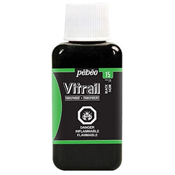 Pebeo 250ml Vitrail Stained Glass Effect Paint Bottle, Black