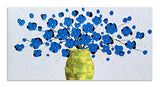 Yihui Arts Blue Flower In Vase Oil Painting - Hand Painted Modern 3D Floral Canvas Wall Art - Abstract Landscape Pictures for Living Room Bedroom Office Decor