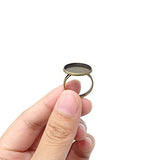 Honbay 20PCS 16mm Antique Bronze Adjustable Blank Finger Ring Bases Cabochon Settings Round