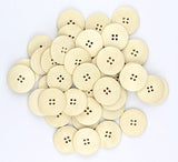RayLineDo Pack of 40pcs 30mm Plain Wood 4 Hole Round Sewing Crafting Scrapbooking DIY Buttons
