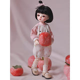 MEShape 1/6 BJD Doll 25.2cm Ball Jointed SD Doll, with Cute Piggy Strawberry Jumpsuit + Wig + Shoes + Accessories, DIY Toys Gift for Children's Day