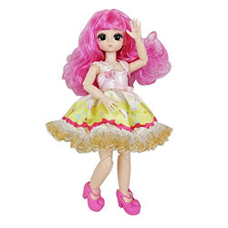EVA BJD 1/6 28cm 12' Jointed Plastic Dolls Girl with Wig Shoes Dress Clothes Girl's Gift Toy DIY Model (Pink)