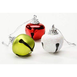 Darice Holiday Jingle Bells-Fancy Cap-Assorted Red, White, Green-30 x 40mm-21 Pieces, 1 Pack