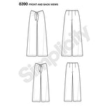 Simplicity Easy to Sew Women's Loose Fitting Pants Sewing Patterns, Sizes 7-16