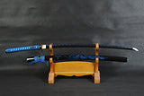 YJ COOL Dragon Tsuba & Sheath Japanese Samurai Katana Noble Blue Sword Carbon Steel Fully