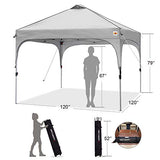 ABCCANOPY Outdoor Pop up Canopy Tent 10x10 Camping Sun Shelter-Series, Gray