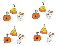 Halloween Charms Enamel Set Candy Corn Pumpkin Ghost (12 Qty)