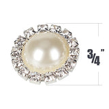 Wholesale 20 PCS 18MM Retro Vintage Round Crystal Ivory Faux Pearl Rhinestone Buttons Sew Bulk