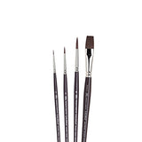Winsor & Newton Galeria Short Handle Brush (4 Pack) (Round 0, 3, & 6, One Stroke 1/2")