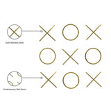 Meridian Furniture 431 XOXO Collection Modern | Contemporary Stainless Steel Wall Decor, 14.125" W x .75" D x 14.125" H / 13" W x .75" D x 13" H, Gold