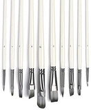 SNOW COOLER Art Paint Brushes Set for Watercolor, Acrylic, Oil- 10 Different Sizes for Artists, Adults & Kids, Contains Premium Nylon Hairs White