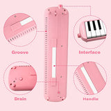 Soulmate 32 Key Melodica Instrument Keyboard Soprano Piano Style with Mouthpiece Tube Sets and Carrying Bag for Kids Beginners Adults Gift, Pink