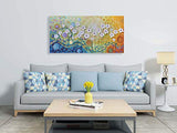RICHSPACE ARTS Flower Canvas Wall Art Blue Yellow Orange Decor Wildflower Nature Picture in Bright Color Framed Artwork for Living Room Bedroom Modern 3d Textured Floral Painting Ready to Hang