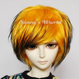 7-8inch(18-19cm): 1/4 BJD Doll MSD Fur Wig Dollfie Yellow + Black / SW57