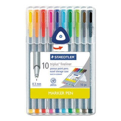 triplus Fineliner Marker, Super Fine, Water-Based, 10 Color Set