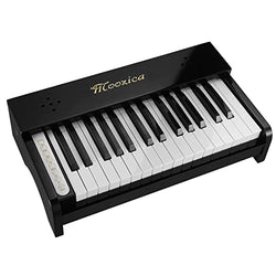 MOOZICA Beginning Piano, Solid Wood Multi-functional Digital Keyboard Piano for Beginner Piano For Kids (30 Keys-Black)