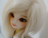 6-7 "16cm 7-8" (18-19CM) BJD Doll Fur and Feather Long Hair Wig For 1/6 1/4 YOSD LUTS-KID MSD DOC LATI-BLUE
