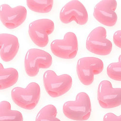 Bulk Buy: Darice DIY Crafts Pony Beads Acrylic Heart Opaque Pink 11mm 65 pieces (12-Pack)