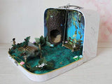 Fairy Room In The Suitcase. Miniature Dollhouse Forest Diorama 1:12 scale Handmade