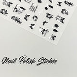 Black White Nail Decal Stickers Include Retro Flowers Vine Leaf Butterfly for Fingernails Acrylic Nails Designs Decorations Self Adhesive Classic Nail Art Stickers for Women Girls Nail Decor(6 Sheets)