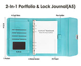 JoyNote Journal with Lock for Women, 2-in-1 Lock Journal with Combination Digital Password, Locking Diary Journal with 4 Card Slots, Pen Holder, 95 Sheets/190 Pages A5 Papers, Blue