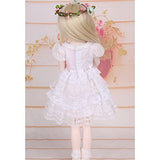 SFLCYGGL White Lace Puff Sleeve Dress BJD Doll Gift, for 1/3 1/4 1/6 BJD Doll Clothes,1/6