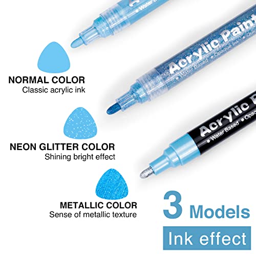 56 Colors Acrylic Paint Pens, Markers for Canvas, Wood, Fabric