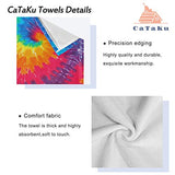 CaTaKu Towels Set 3-Piece Rainbow Tie Dye Towel Bathroom Sets 1 Bath Towel 1 Washcloth 1Hand Towel Towel Set of 3 Soft Multifuntion for Home Kitchen Hotel Gym Swim Spa.