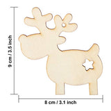 Pangda 20 Pieces Christmas Deer Reindeer Wooden Craft Ornament Hanging Pendant Decoration