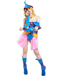 Cosplay.fm Women‘s Dark Magician Girl Cosplay Costume Outfit with Hat (S, Multicolored)