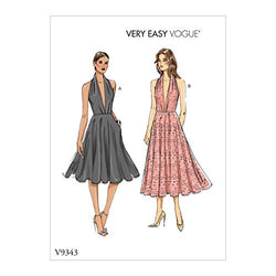 Vogue V9343A5 Very Easy Women's Fitted Sleeveless Dress Sewing Patterns, Sizes 6-14