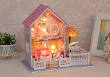 Rylai 3D Puzzles Miniature DIY Dollhouse Kit Pink Cherry Blossoms Series Dolls Houses Accessories with Furniture LED Music Box Best Birthday Gift