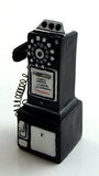 Dollhouse Miniature 1950's Style Pay Phone Black